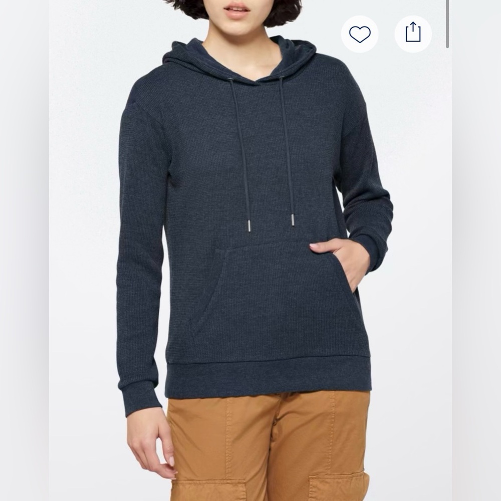 Market & Spruce Emma Waffle Knit Hoodie- NWT - Picture 2 of 9
